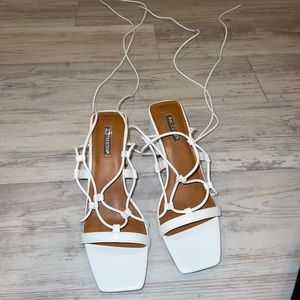 Lace up heeled sandals